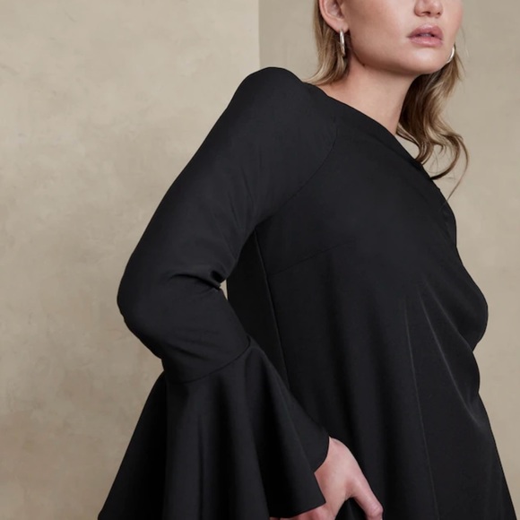 NWT BANANA REPUBLIC RUFFLE-SLEEVE MINI DRESS XL - Picture 2 of 4